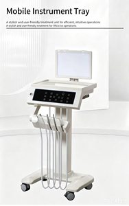 Fauteuil dentaire électrique pliant de luxe approuvé, avec plateau à instruments mobile en métal et plastique, lampe à capteur LED, 2/4 trous pour dentiste - Product Image 4
