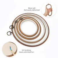 Cercle de broderie rétro en plastique ABS style bois, avec différents modèles, pour point de croix – Vente chaude