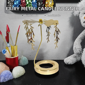 Candelabro Giratorio de Metal Hecho a Mano con Diseño de Hada, Decoración para el Hogar, Velas Aromáticas Navideñas, Múltiples Diseños - Product Image 2