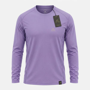 Ropa deportiva cómoda para hombre, para correr, gimnasio, camiseta atlética de manga larga, tela de poliéster de alta calidad, elástica - Product Image 1