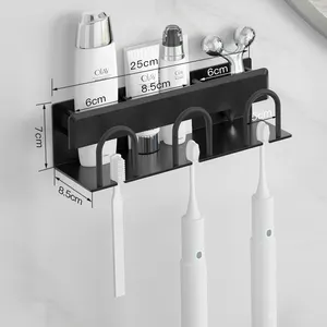 Sıcak satış basit banyo diş fırçası tutucu duvara monte aile alüminyum diş fırçası kabı tutucu