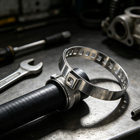 Collier de serrage réglable en acier inoxydable à oreille unique pour tuyau, surface lisse, pour assemblage de joint homocinétique automobile