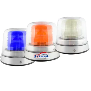 Alto Perfil Permanente Dupla Cobre LED Girando Piscando Lâmpada De Aviso Heavy-Duty Spun Base De Alumínio Alto Dome Strobe Beacon