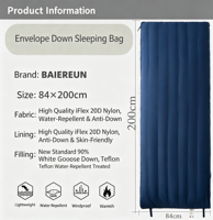 Sac de couchage de camping 2 en 1, sac de couchage enveloppe zippé pour les voyages en plein air, portable, 4 saisons