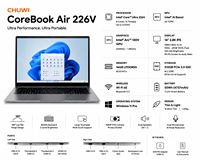 Portátil de 14 Pulgadas con Intel Core Ultra 5 226V, Windows 11 Pro, Pantalla IPS 2.8K, 16GB de RAM, 512GB SSD, Computadora Delgada y Ligera