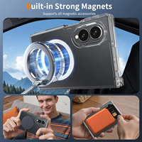 Étui de téléphone intelligent transparent magnétique pour Samsung Z Fold 8 Wide, anti-jaunissement, cristal clair, protection contre les chocs, coque de protection pour téléphone