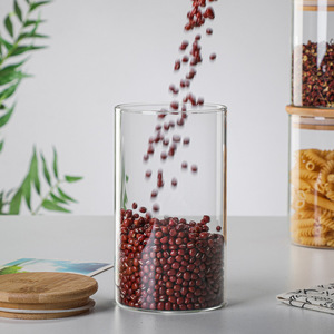8.5*12cm/18oz Eco-Friendly Modern Multifunction Glass Food Storage Canisters Airtight Bamboo Wood Lid Clear Kitchen Cover - Product Image 2