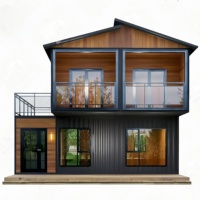 Maison conteneur de luxe à 2 étages de 40 pieds de haut, de qualité supérieure, en bois, type conteneur maritime