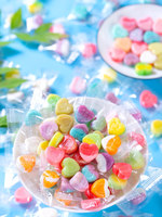Bonbons durs en forme de cœur colorés, emballés individuellement, saveurs de fruits assorties, bonbons en vrac