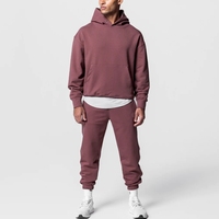 Vente en gros Ensembles de pantalons de survêtement et sweat à capuche en coton éponge français pour hommes surdimensionnés et respirants pour l'automne Logo OEM personnalisé