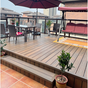 Terrasse extérieure moderne en WPC 2e génération garniture de bord anti-corrosion bois-plastique <span class=keywords><strong>composite</strong></span> en forme de L serrage à angle droit clic - Product Image 5