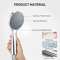 Pommeau de Douche Moderne Écologique TOPWAY 1 JET Chromé à Sortie d'Eau Unique pour Salle de Bain, Installation Facile