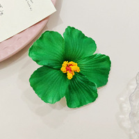 Fleurs artificielles en tissu hibiscus pour coiffure de mariée, style Hawaï, pour fête estivale, avec pinces à cheveux DIY, en carton