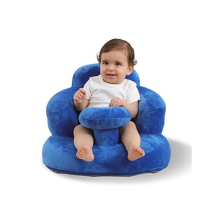 Siège gonflable pour bébé en PVC avec housse en tissu doux 52*50*38 CM avec support dorsal pour le jeu, la position assise et l'alimentation du bébé - Product Image 1