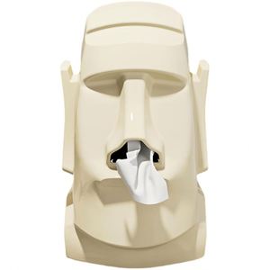 Caja de pañuelos con diseño de estatua Moai, moderna, duradera, decorativa, recargable, de plástico, divertida, colorida - Product Image 1