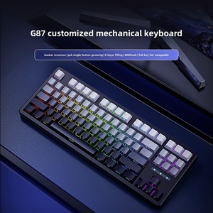 Eweadn คีย์บอร์ดสำหรับเล่นเ<span class=keywords><strong>ก</strong></span>ม G87ไร้สาย tkl สลับร้อน RGB backlit ตั้งโปรแ<span class=keywords><strong>ก</strong></span>รมได้3โหมดสำหรับ windows/mac/pc - Product Image 2