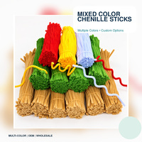 Bâtonnets de chenille multicolores 30 cm, fils chenille pelucheux pour artisanat floral DIY, art manuel, vente en gros, fournisseur de couleurs personnalisées