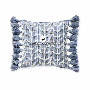 Luxury Bohemian Cotton Cushion <b>Cover</b> Handwoven Indoor-Outdoor Geometric <b>Throw</b> Pillow With Tassel Woven Techniques ITHL - Product Image 1