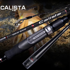 Caña de Pescar Personalizada Madmouse <span class=keywords><strong>Calista</strong></span> K de Carbono con Guías Fuji K, 83ml 86m, para Pesca en Agua Salada, Spinning, Señuelos de Calamar y Egi - Product Image 1