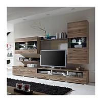 Prima moderne centre de divertissement meuble TV pour 80 ''TV Double stockage multimédia Console Table avec porte abattante pour salon
