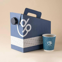 Conteneur en carton écologique et recyclable violet de 1L, 3L, 96OZ avec robinet pour la distribution de café en Bag-in-Box pour les événements et la restauration