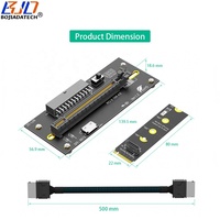 2280 M.2 NVME M-Key ke PCI-E 4.0 X16 Kartu Adaptor Slot ATX 24PIN Input Kabel Oculink SFF-8611 untuk Dock Kartu Grafis Eksternal