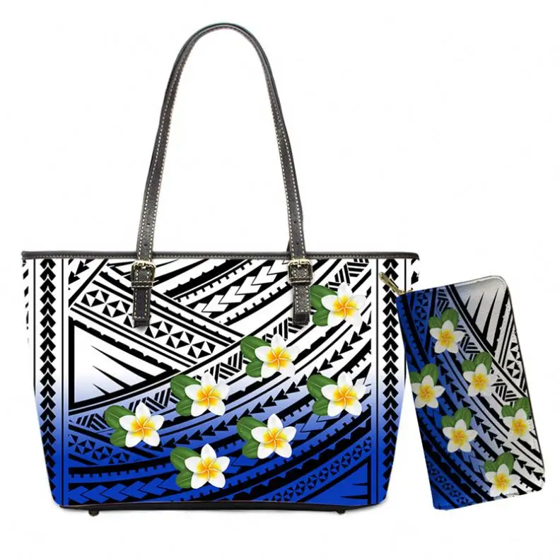 new bags women handbags ladies Polynesian Samoa gradient Color 2 pcs handbags set purses wallet ladies handbag online shopping