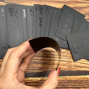 Baralho de cartas de jogo de poker de plástico, logotipo personalizado, cartas de jogo de poker