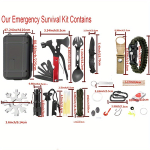 <span class=keywords><strong>Kit</strong></span> de survie de l'<span class=keywords><strong>aventurier</strong></span>: outil de survie 34-en-1 pour le camping, la randonnée et l'exploration-grand cadeau de vacances pour papa mari petit ami - Product Image 2