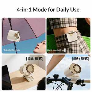26 Nouveaux mini ventilateurs portatifs à clip parapluie en plastique, haute vitesse, recharge USB, pour bureau et taille, cadeau transfrontalier - Product Image 4