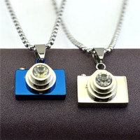 Nouveau collier en acier inoxydable avec zircone pour caméra cachée Collier pour femmes et hommes Mini collier pour caméra cachée