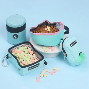 Kantong Camilan Anjing dengan Logo Kustom OEM, Mangkuk Anjing Lipat Portabel dari Silikon, Tempat Makan Hewan Peliharaan untuk Perjalanan Luar Ruangan dengan Carabiner - Product Image 3