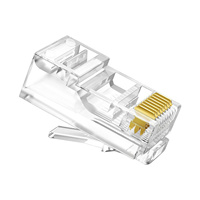 Connecteur modulaire RJ45 Cat5e Cat6 Cat7 8P8C à tête cristalline UTP non blindé pour câble réseau Ethernet LAN, en vrac, 1000 cycles de raccordement