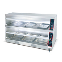 Meilleures Ventes Vitrine Chauffante Électrique Commerciale en Acier Inoxydable à Double Couche pour Comptoir