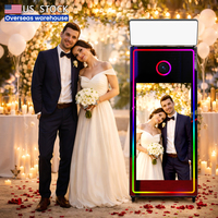 Kios Foto Booth Cermin Ajaib Selfie dengan Realitas Tertambah, Printer, dan Bingkai LED, Kompatibel dengan Kamera untuk Pernikahan Vogue