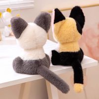 Mainan Kucing Boneka Lembut Menggemaskan Hitam Putih Calico Anak Kucing Putih untuk Dekorasi Rumah Produsen Grosir