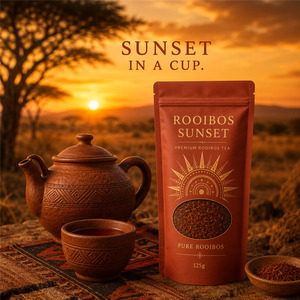 ถุงชา Rooibos สีแดงแบบซอง ถุงไมลาร์แบบปิดผนึกได้ ตั้งได้ ฐานแบน สำหรับบรรจุภัณฑ์อาหาร สำหรับชาใบชาแอฟริกัน ปราศจากคาเฟอีน - Product Image 6
