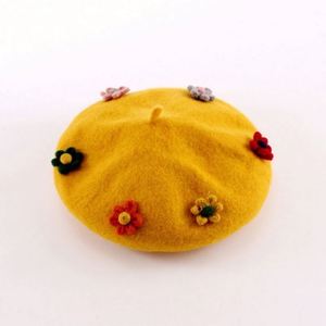 Boina Cálida de Otoño e Invierno con Flor y Diseño de Calabaza, Estilo Británico, para Mujer - Product Image 4