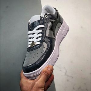 Zapatos de Marca Famosa de Alta Calidad, Bapeeess, Diseño de Estrella, Cuero Sintético Patentado, Malla Transpirable, Ligeros, Color Morado, Casuales - Product Image 6