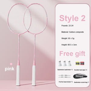Raquette de badminton Dericsson en fibre de carbone pour amateurs et juniors, contrôle de la balle, raquette souple, ensemble de deux raquettes - Product Image 6