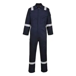 ओएम फायर प्रूफ कपड़े थोक सुरक्षा वर्कवियर फायर रीटरेंट कवरल्स उद्योग आग प्रतिरोधी कपड़े