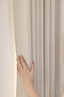 SA0367 Tissu occultant moderne style simple, crème, double face, coton et lin, pour rideaux de fenêtre, idéal pour la décoration du salon