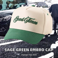 Casquettes de baseball personnalisées en gros avec logo brodé 3D, unisexe, 5 panneaux, visière incurvée réglable, bicolores