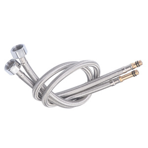 Tuyau d'arrivée en acier inoxydable tressé 1/2 pouce flexible pour eau chaude et froide - Product Image 2
