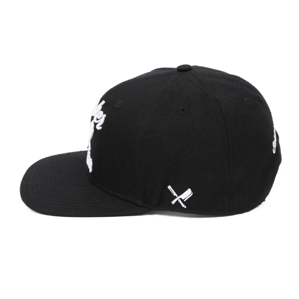 Oem Custom 6 Panel Snapback Hoeden Zwart 3D Borduren Logo Goora Snapback Cap