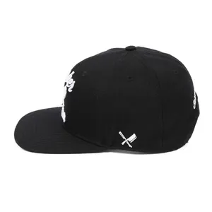 OEM-Gorra personalizada con logotipo bordado 3D, gorra con logotipo de goora, snapback, 6 paneles, color negro