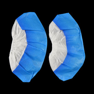 ที่คลุมรองเท้าพลาสติกไม่ทอกันน้ำสีน้ำเงินแบบใช้แล้วทิ้งสำหรับการป้องกัน - Product Image 2