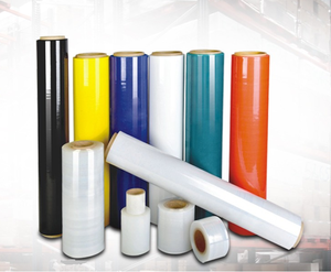 Free Sample Hand Use Machine Jumbo Roll Colorful LLDPE Clear Plastic Pallet <b>Stretch</b> Film <b>Wrap</b> - Product Image 1