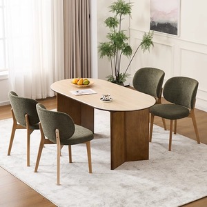 Chaises de Salle à Manger Modernes Nordiques de Luxe avec Coussin en Tissu, Structure en Bois, Mobilier de Maison et Bureau pour Salle à Manger - Product Image 3