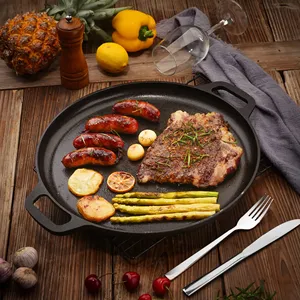 Sartén <span class=keywords><strong>de</strong></span> <span class=keywords><strong>hierro</strong></span> <span class=keywords><strong>fundido</strong></span> para panqueques, sartén para hornear pizza para el hogar, sartén antiadherente para panqueques <span class=keywords><strong>de</strong></span> mano, plato para panqueques - Product Image 1